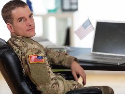 A veteran who is now an office employee has PTSD and anxiety.