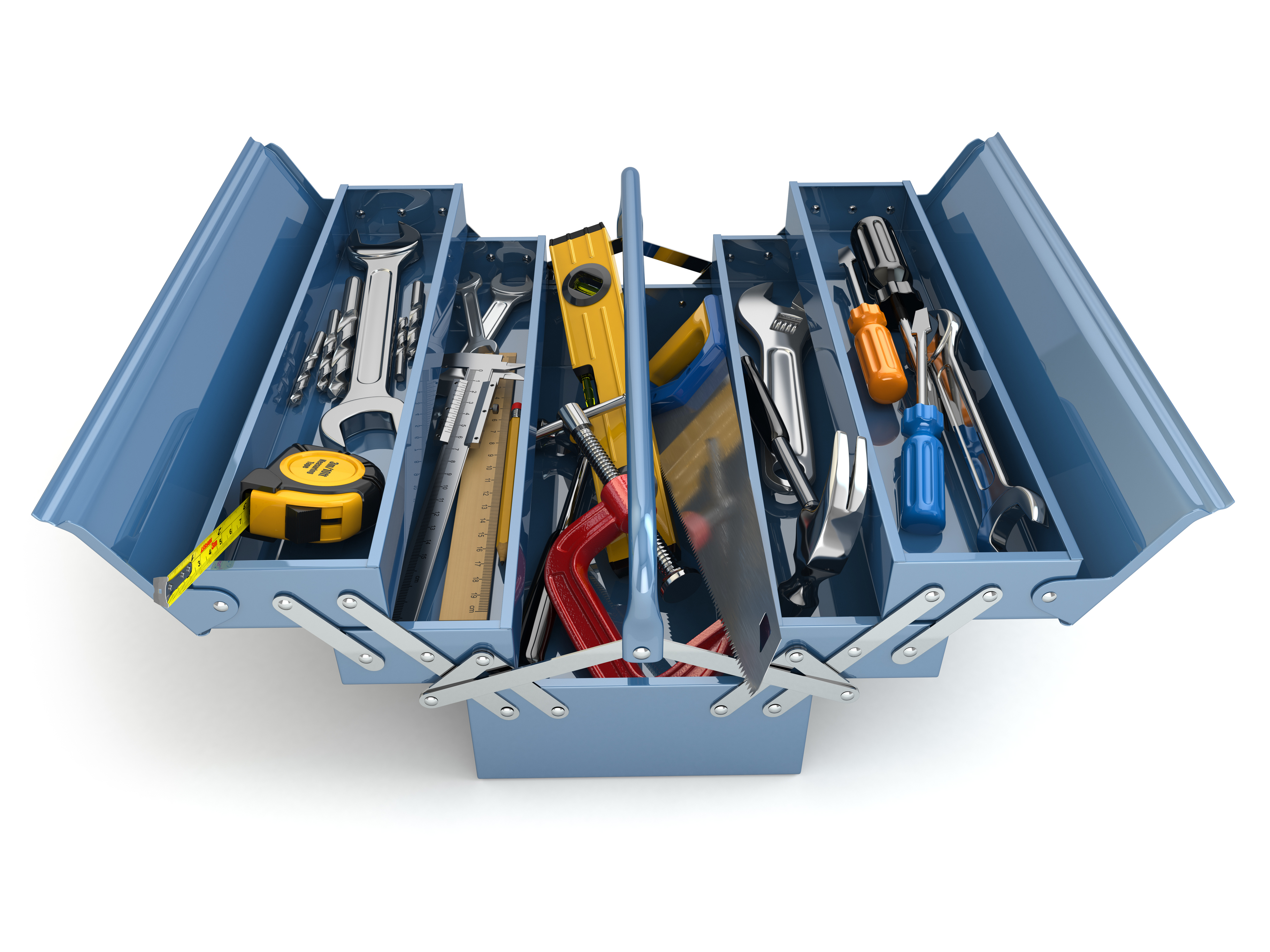 Blue Toolbox with Tools