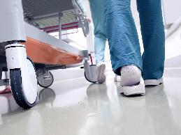 A hospital employee with myasthenia gravis was having difficulty walking.