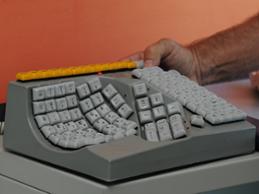 An office worker with no use of one hand was provided a one-handed keyboard. Cost $150.