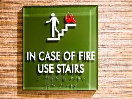 An employer with multiple employees with vision impairments installed tactile signage and audible directional signage throughout the exit routes of the workplace.