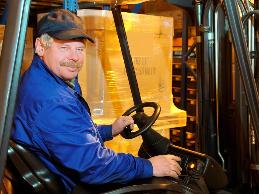 A forklift driver had difficulty grasping the steering wheel due to sensitivity from a bleeding disorder.