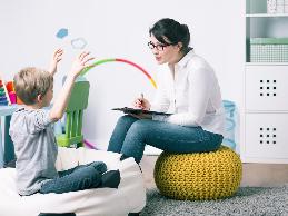 mental health counselor working with child