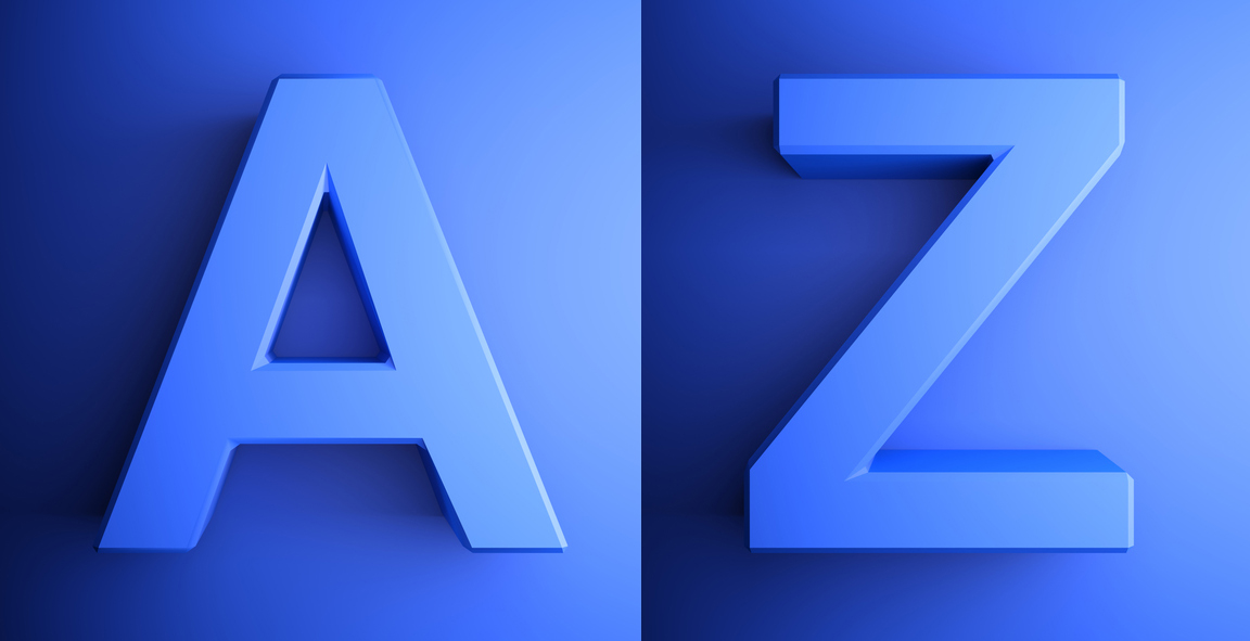 A to Z block letters
